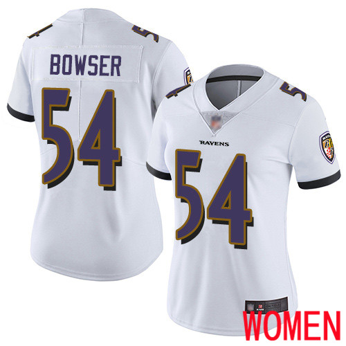 Baltimore Ravens Limited White Women Tyus Bowser Road Jersey NFL Football #54 Vapor Untouchable
